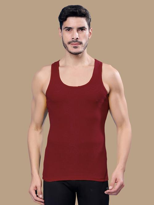 men scoop neck solid vest - 21688001 - Very Small Image - 1