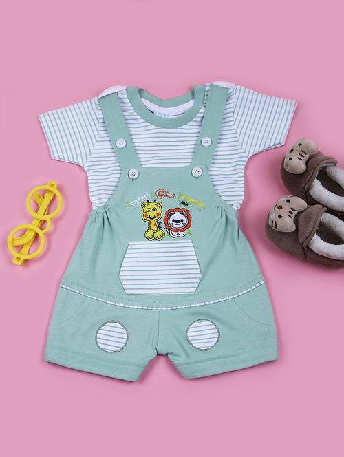 kids printed adjustable strap dungree - 21688093 - Very Small Image - 1