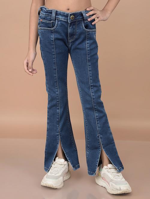 girls blue bootcut plain jeans - 21688377 - Very Small Image - 1