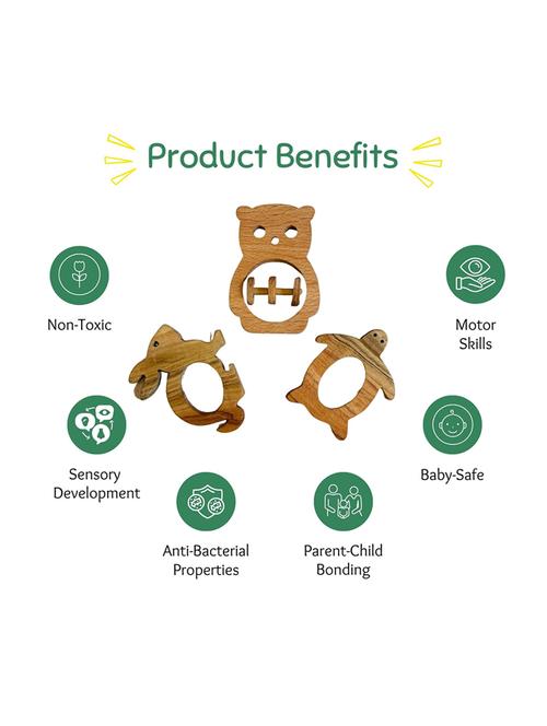 neem wood turtle teether - 21688869 - Very Small Image - 1