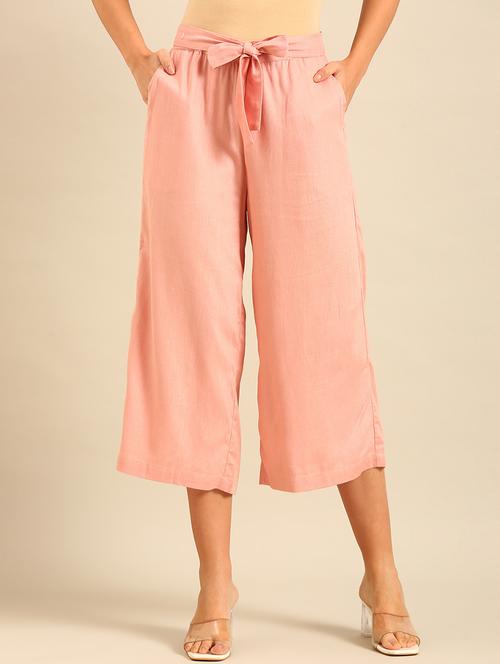 women solid mid rise culottes - 21688994 - Very Small Image - 1