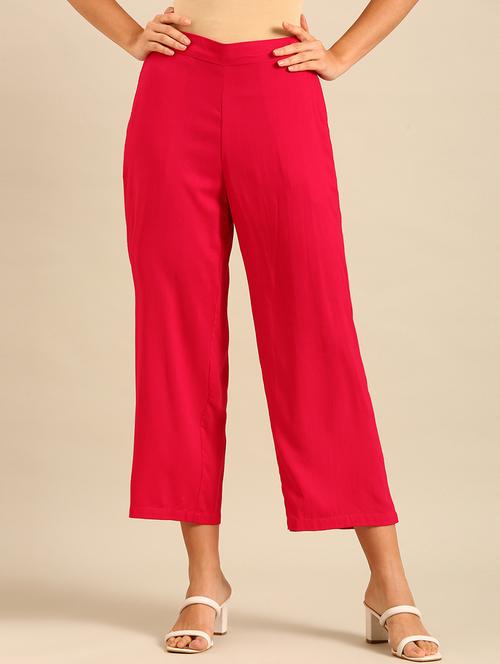 women solid mid rise culottes - 21689001 - Very Small Image - 1
