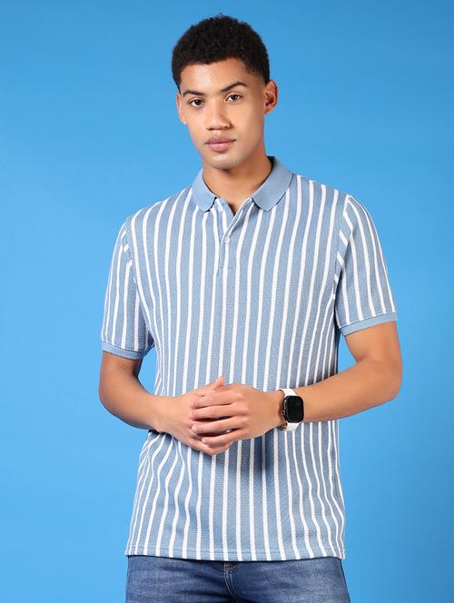 men stripes short sleeve regular fit polo t-shirt - 21689425 - Very Small Image - 1