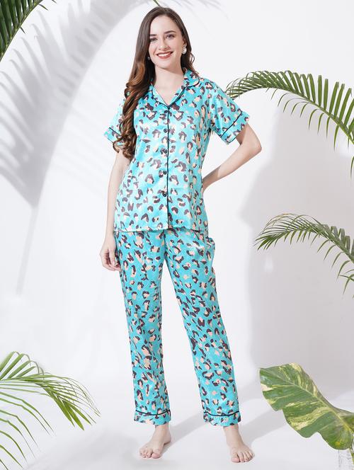 women printed pyjama nightwear set - 21689845 - Very Small Image - 1
