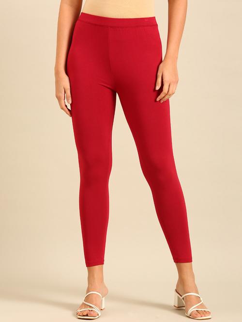 women solid mid rise legging - 21689872 - Very Small Image - 1
