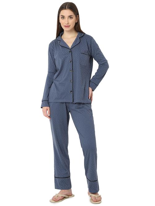 women printed cotton nightwear set - 21690415 - Very Small Image - 1