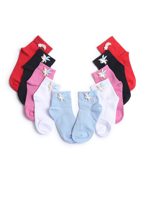 kids solid ankle length socks combo - 21691005 - Very Small Image - 1