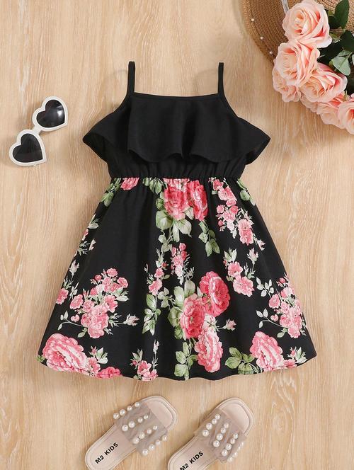 girls floral printed sleeveless dress - 21691155 - Very Small Image - 1