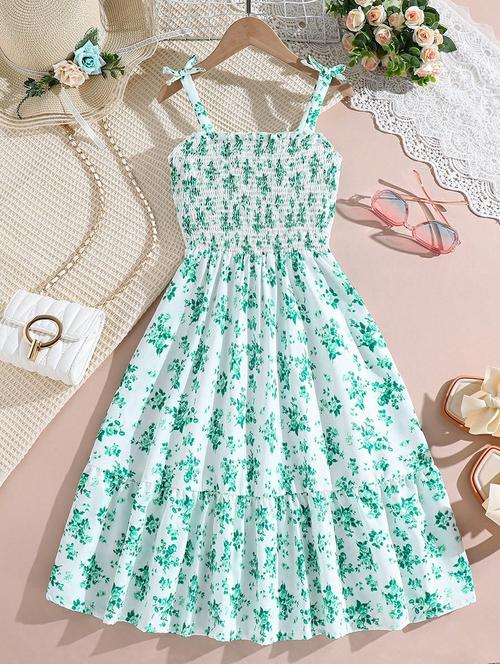 girls floral printed sleeveless tiered dress - 21691160 - Very Small Image - 1