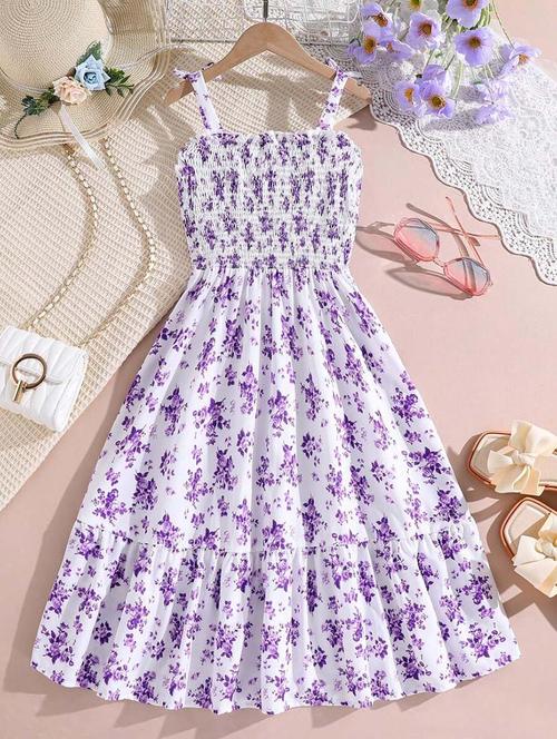 girls floral printed sleeveless dress - 21691161 - Very Small Image - 1