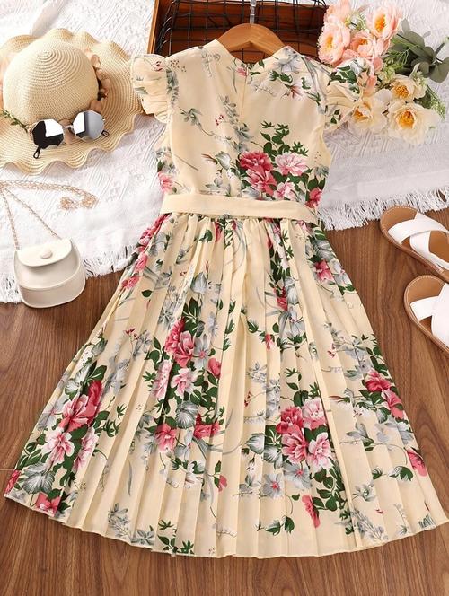 girls floral printed fit & flare dress - 21691193 - Very Small Image - 1