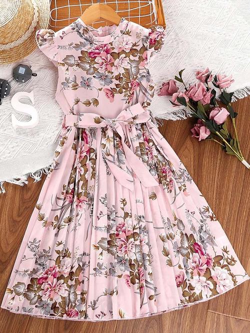 girls floral printed fit & flare dress - 21691194 - Very Small Image - 1
