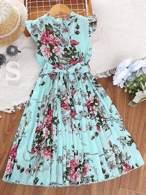 girls floral printed fit & flare dress - 21691196 - Very Small Image - 1