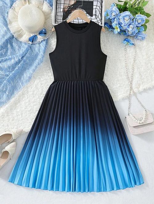 girls ombre round neck dress - 21691228 - Very Small Image - 1