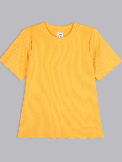 girls round neck solid top - 21691280 - Very Small Image - 1