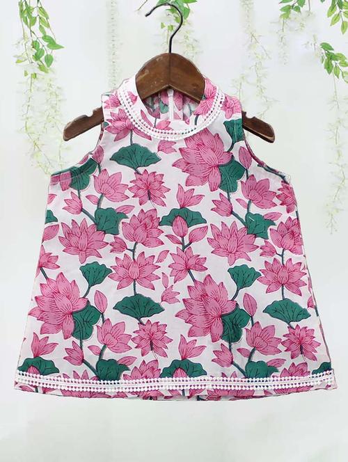 girls white floral printed dhoti kurta set - 21691336 - Very Small Image - 1