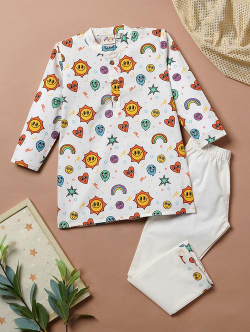 boys printed kurta bottom set - 21691484 - Very Small Image - 1