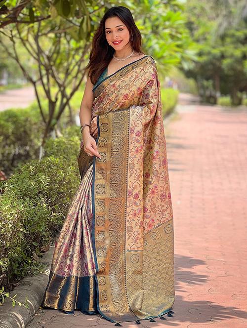 women self design bordered saree with blouse - 21691542 - Very Small Image - 1