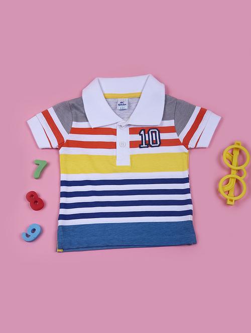 boys striped short sleeves polo t-shirt - 21691887 - Very Small Image - 1