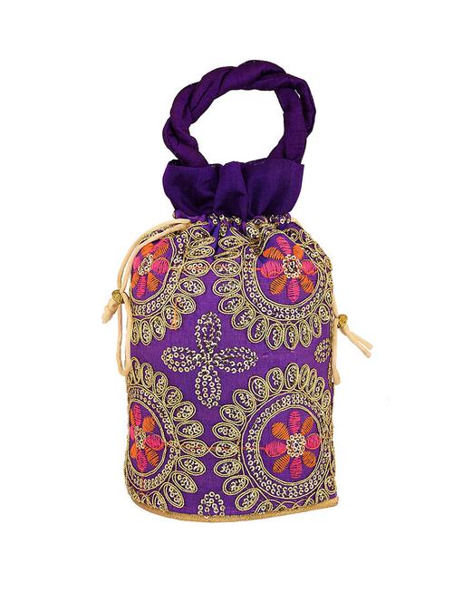 women purple embroidered potli - 21692096 - Very Small Image - 1
