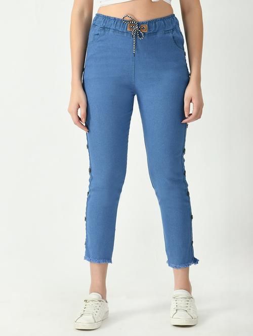 women solid high rise slim fit jean - 21692929 - Very Small Image - 1