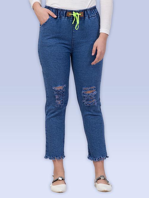 women distressed mid rise slim fit jean - 21692983 - Very Small Image - 1