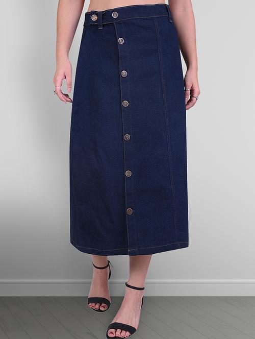 women solid high rise a-line skirt - 21693004 - Very Small Image - 1