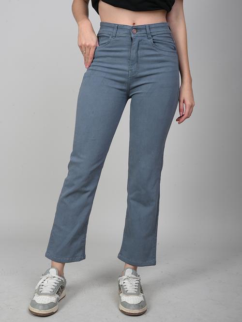 women solid high rise bootcut jean - 21693037 - Very Small Image - 1