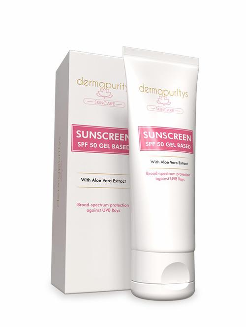 derma puritys sunscreen spf 50 gel based with aloe vera extract - 21693215 - Very Small Image - 1