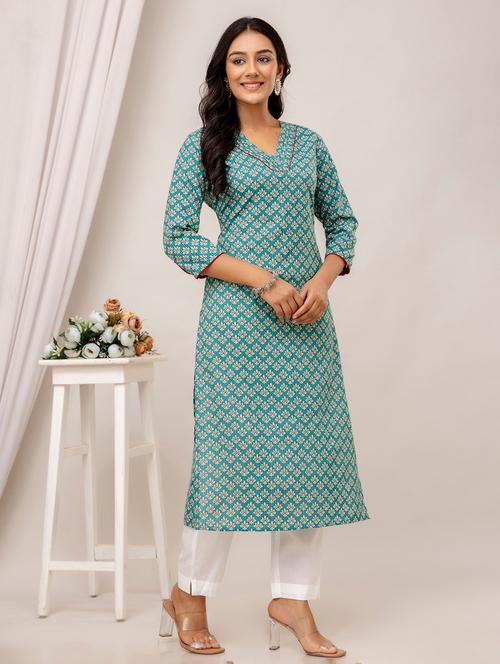 women three quarter sleeve straight kurta - 21693231 - Very Small Image - 1