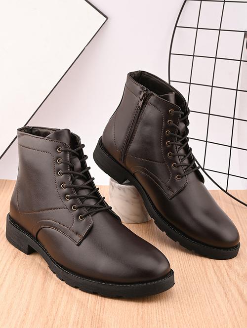 men brown lace up boots - 21693548 - Very Small Image - 1