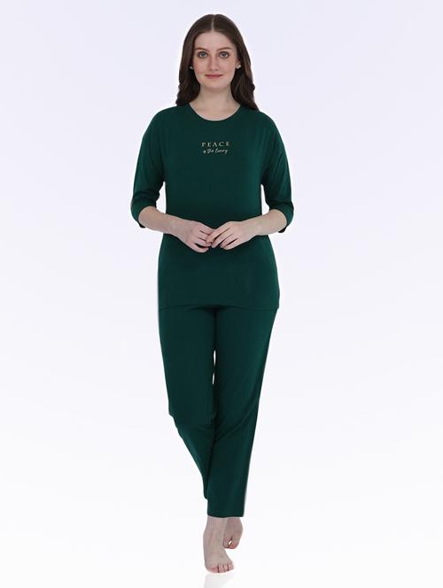 women solid top and trouser co-ord set - 21693566 - Very Small Image - 1