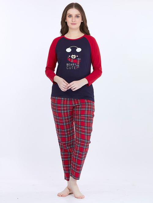 women printed pyjama nightwear set - 21693577 - Very Small Image - 1