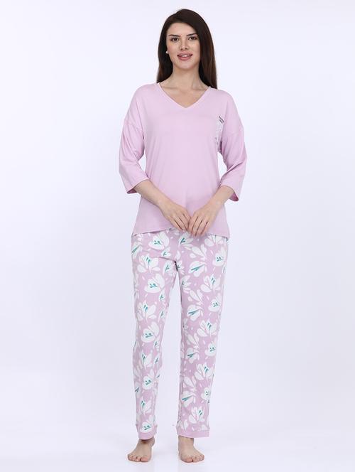 women printed pyjama nightwear set - 21693578 - Very Small Image - 1