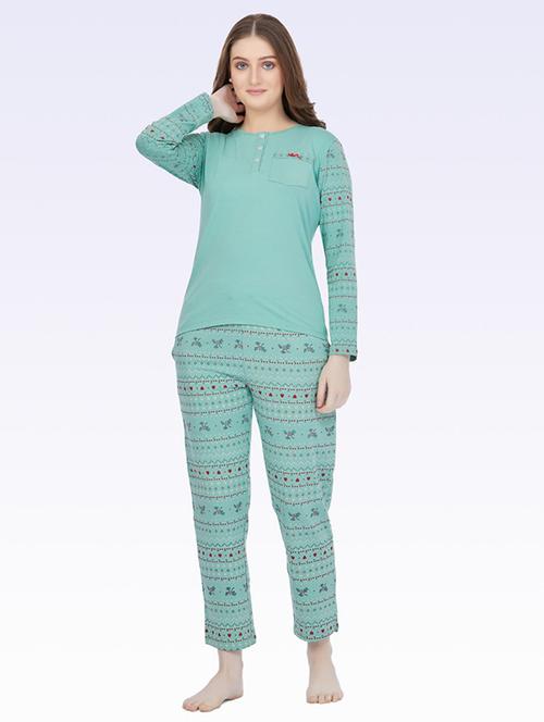 women printed pyjama nightwear set - 21693579 - Very Small Image - 1