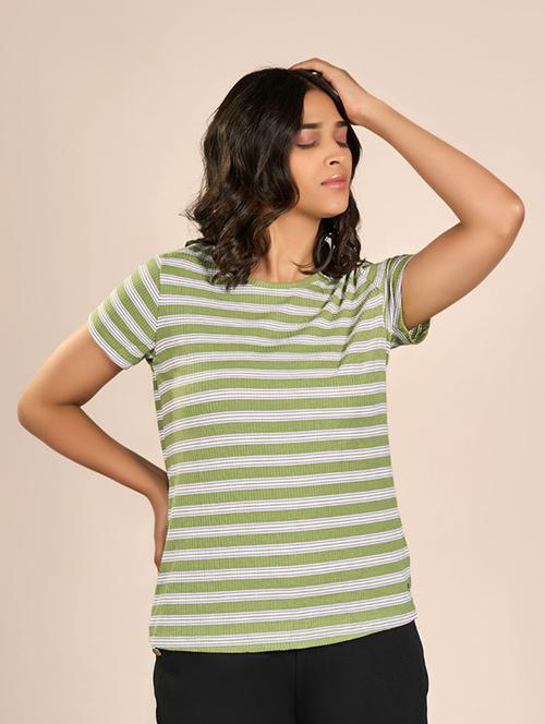 women striped short sleeve t-shirt - 21693632 - Very Small Image - 1