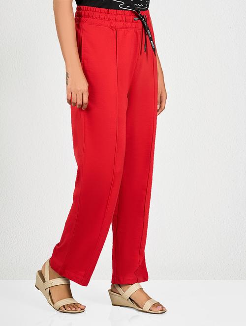 women solid mid rise track pant - 21693641 - Very Small Image - 1