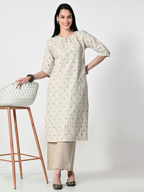 women printed elbow sleeve straight kurta - 21693987 - Very Small Image - 1