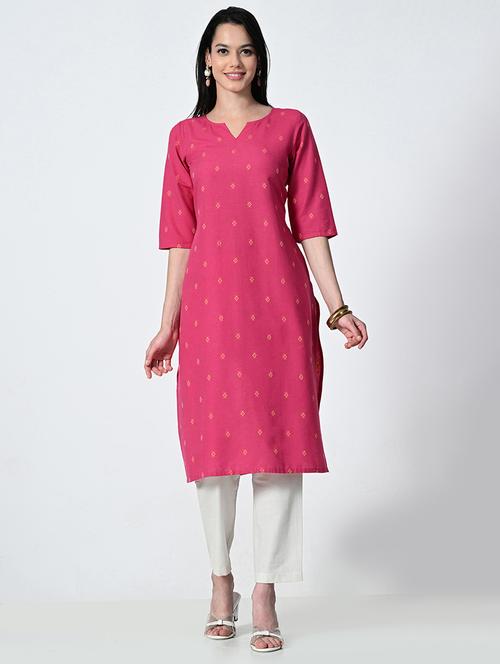 women printed elbow sleeve straight kurta - 21693988 - Very Small Image - 1