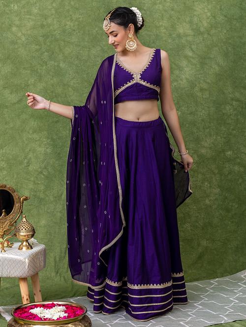 women solid flared lehenga choli with dupatta - 21694686 - Very Small Image - 1