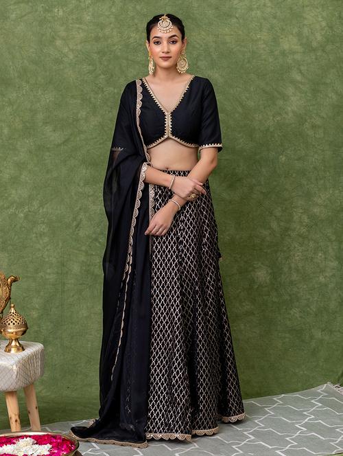 women zari work flared lehenga choli with dupatta - 21694689 - Very Small Image - 1