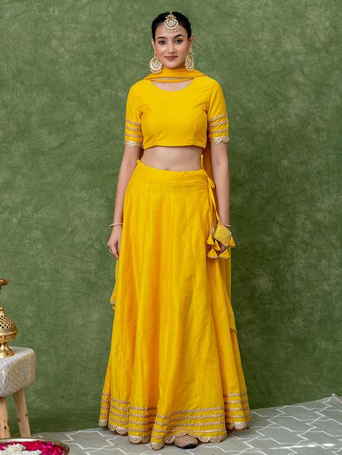 women solid flared lehenga choli with dupatta - 21694690 - Very Small Image - 1