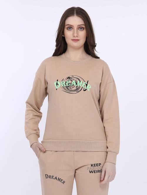 women chest print long sleeve sweatshirt - 21694738 - Very Small Image - 1