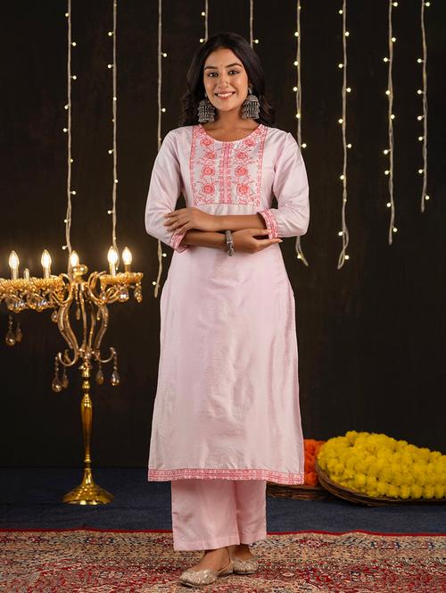 women embroidered three quarter sleeve straight kurta - 21694775 - Very Small Image - 1