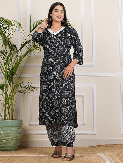 women bandhani printed kurta salwar set - 21694783 - Very Small Image - 1