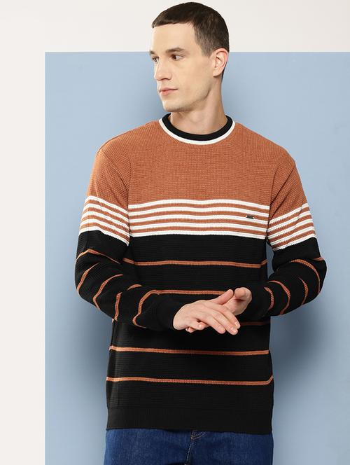 men crew neck striped pullover - 21694832 - Very Small Image - 1
