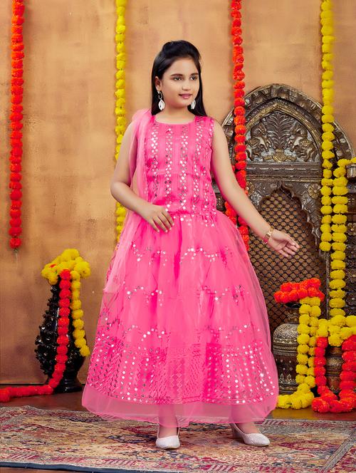 girls embroidered lehenga choli set with dupatta - 21694926 - Very Small Image - 1