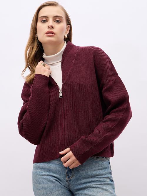 women acrylic long sleeve cardigan - 21695365 - Very Small Image - 1