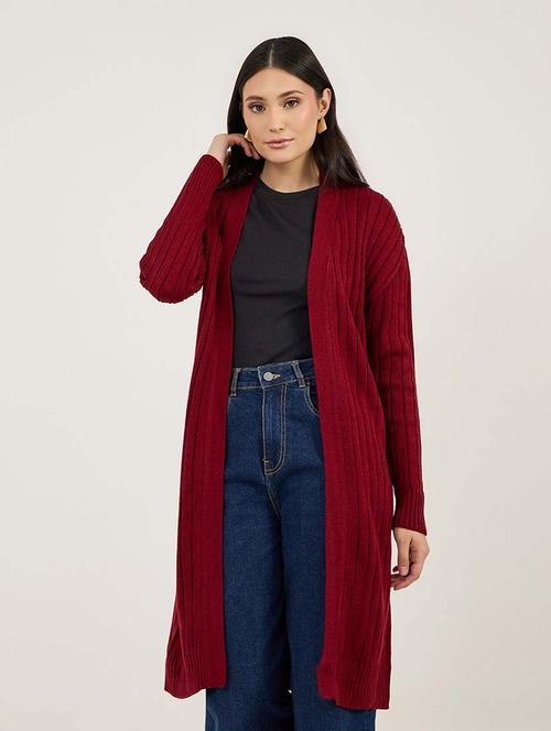 women self design long sleeve winter shrug - 21695383 - Very Small Image - 1