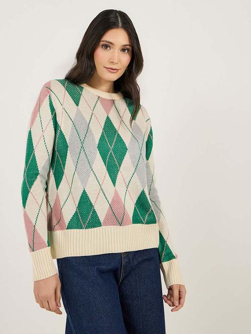 women acrylic long sleeve pullover - 21695386 - Very Small Image - 1